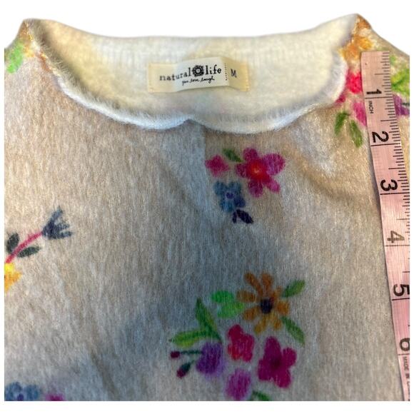 NWOT Natural Life Softer Than Cashmere Floral Mock Neck Sweater Size Medium - Picture 5 of 6
